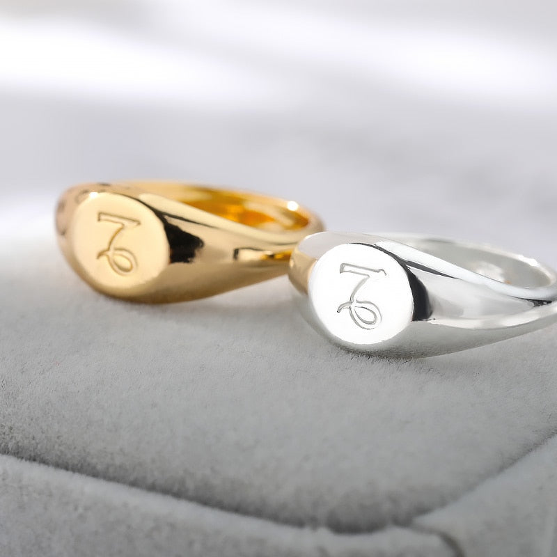 Sternzeichen Edelstahl-Ring in Gold und Silber