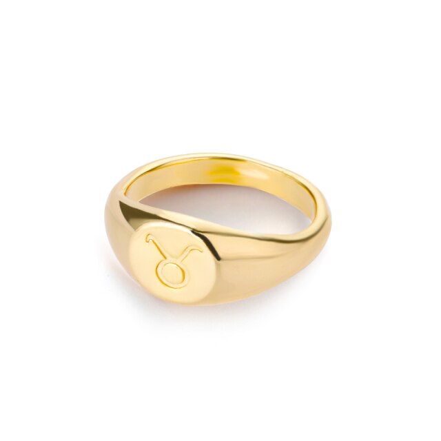 Sternzeichen Edelstahl-Ring in Gold und Silber