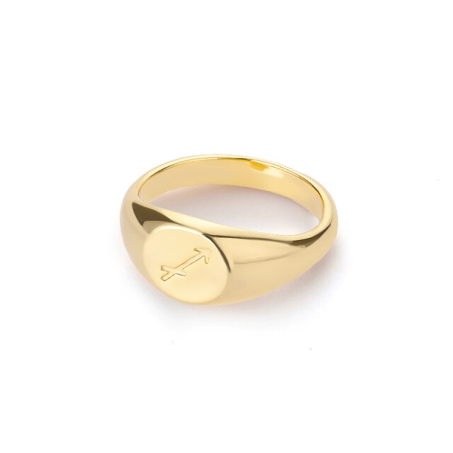 Sternzeichen Edelstahl-Ring in Gold und Silber