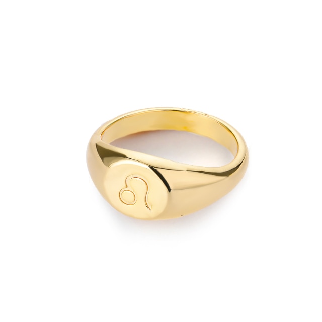 Sternzeichen Edelstahl-Ring in Gold und Silber