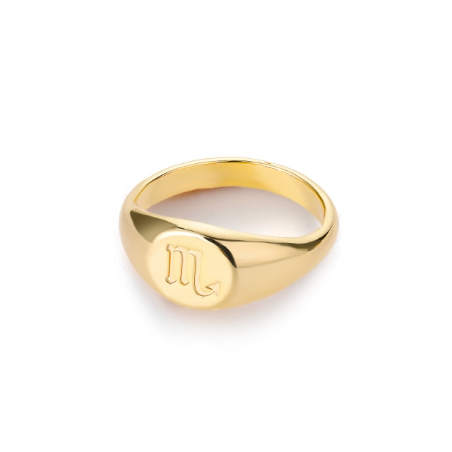 Sternzeichen Edelstahl-Ring in Gold und Silber