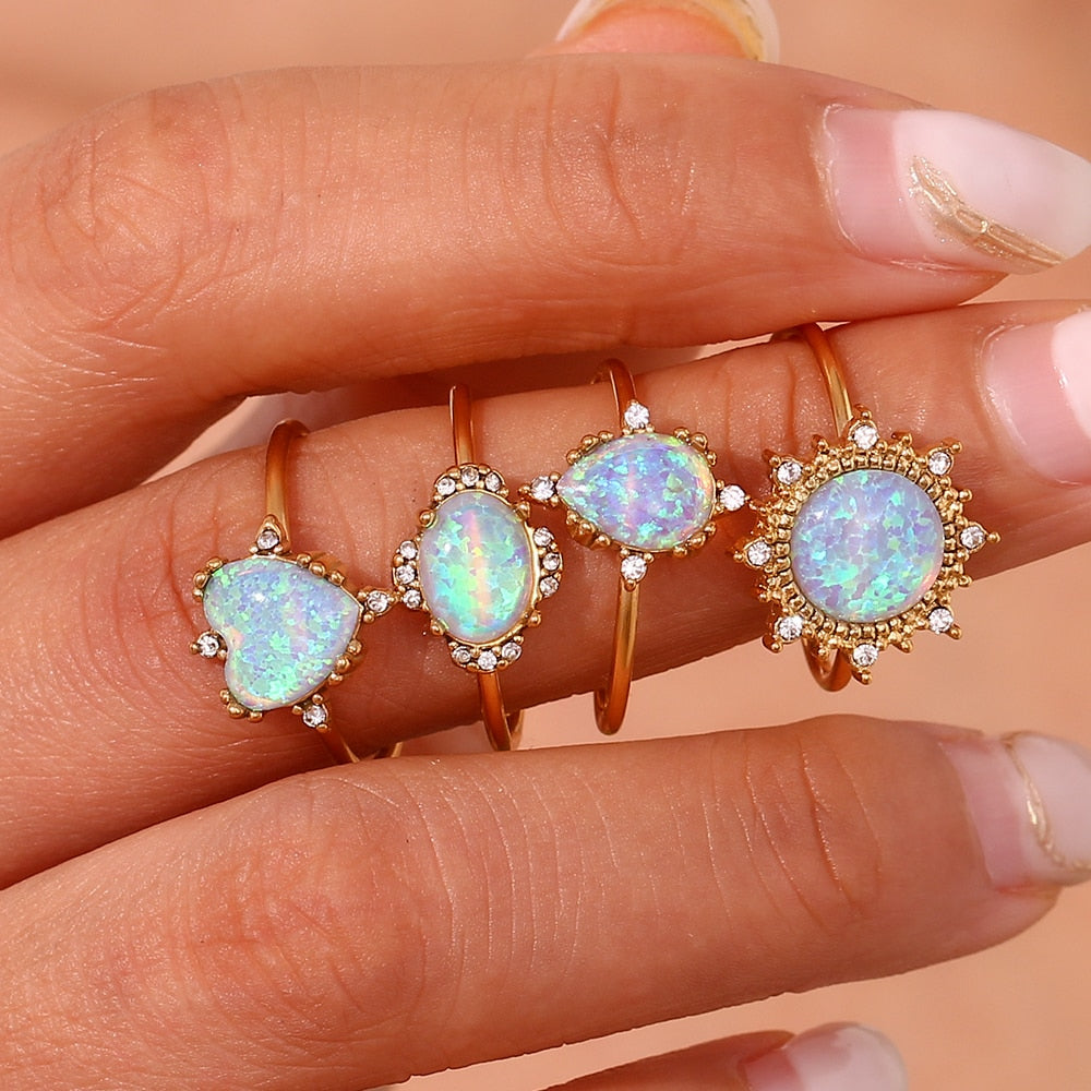 Ringe ''Magic Opal'' / Edelstahl