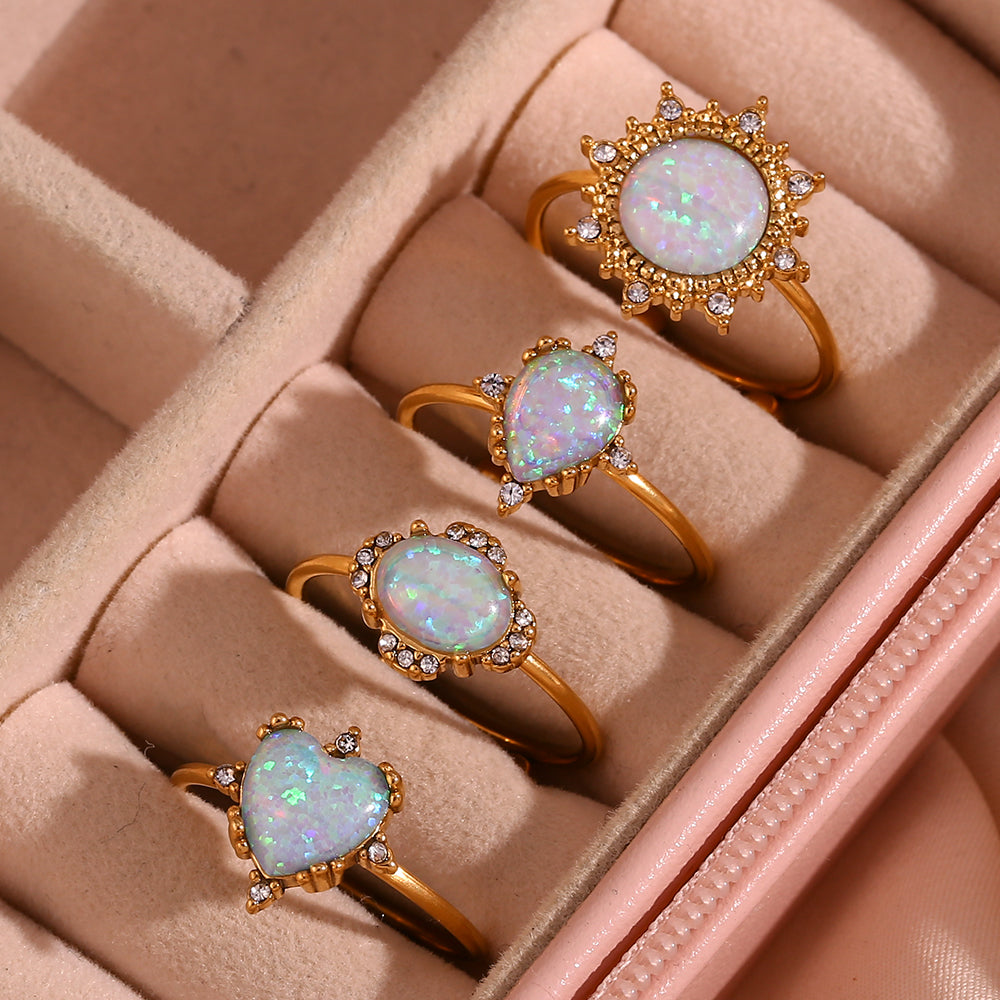 Ringe ''Magic Opal'' / Edelstahl