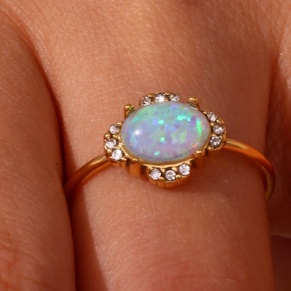 Ringe ''Magic Opal'' / Edelstahl