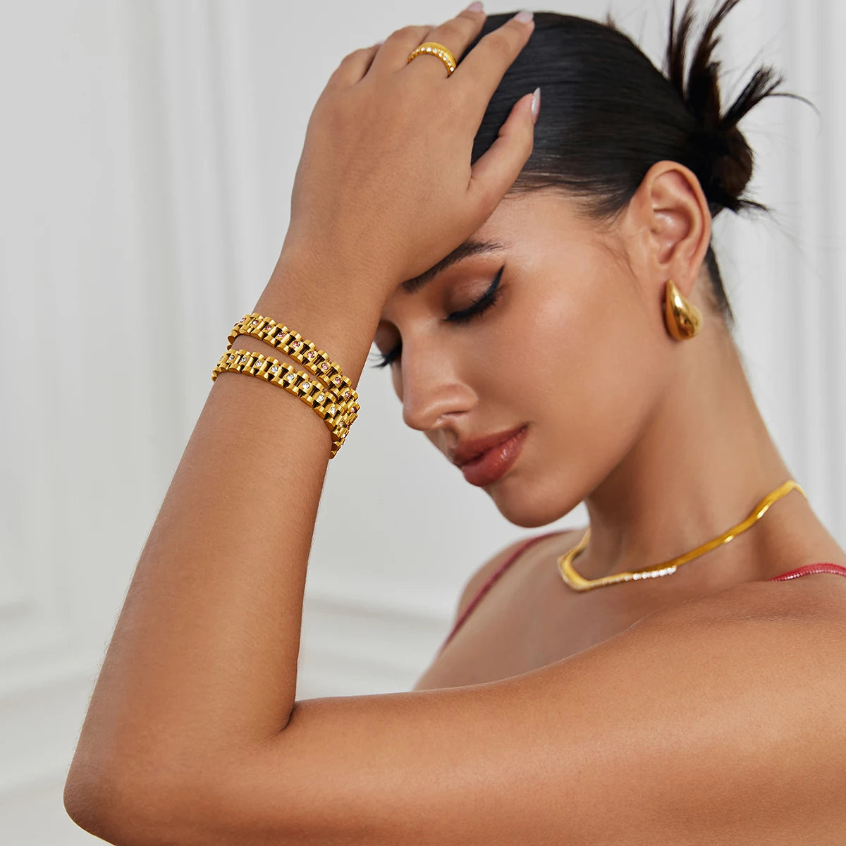 Armband ''Golden Elegance'' / Edelstahl