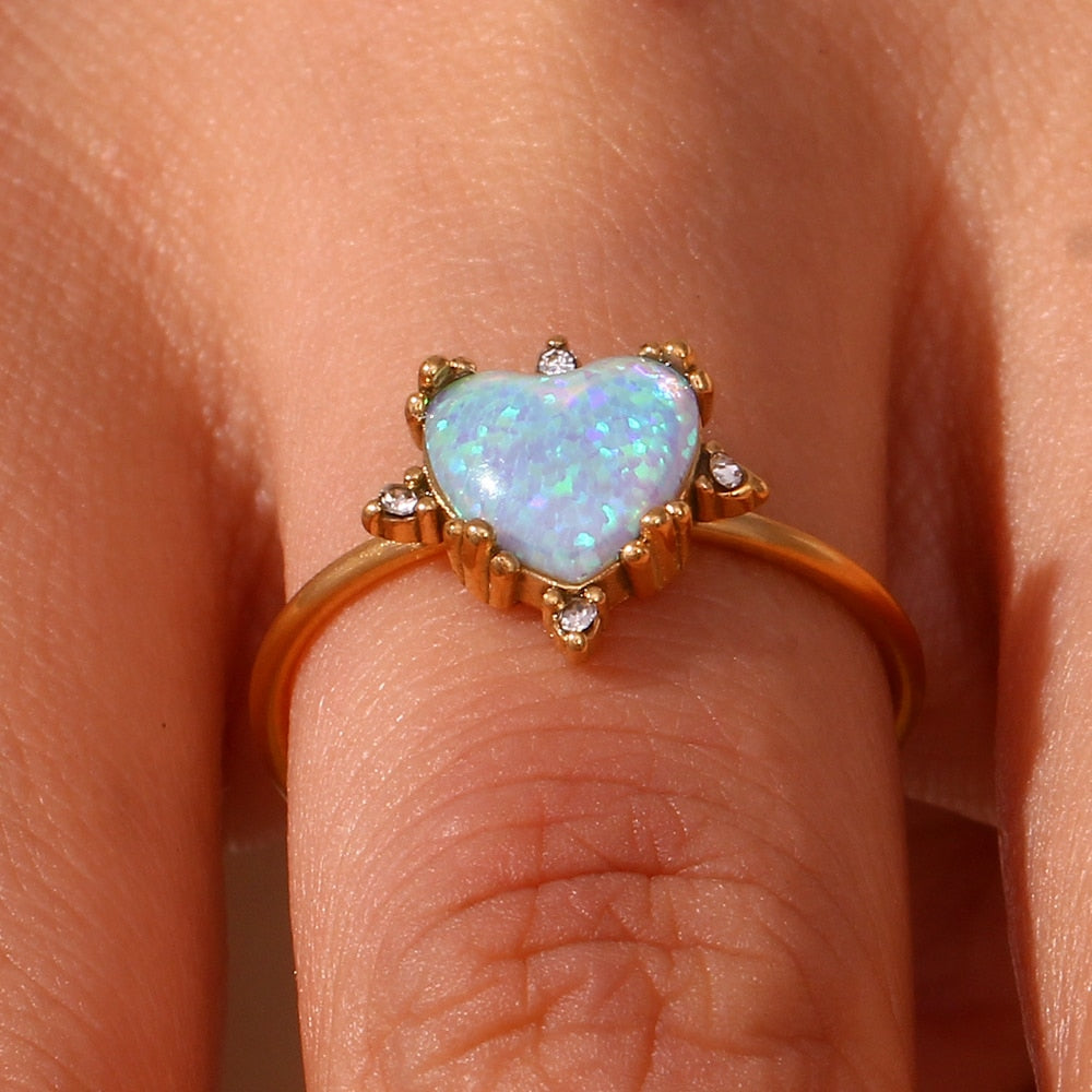 Ringe ''Magic Opal'' / Edelstahl