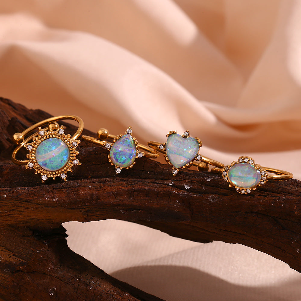 Ringe ''Magic Opal'' / Edelstahl