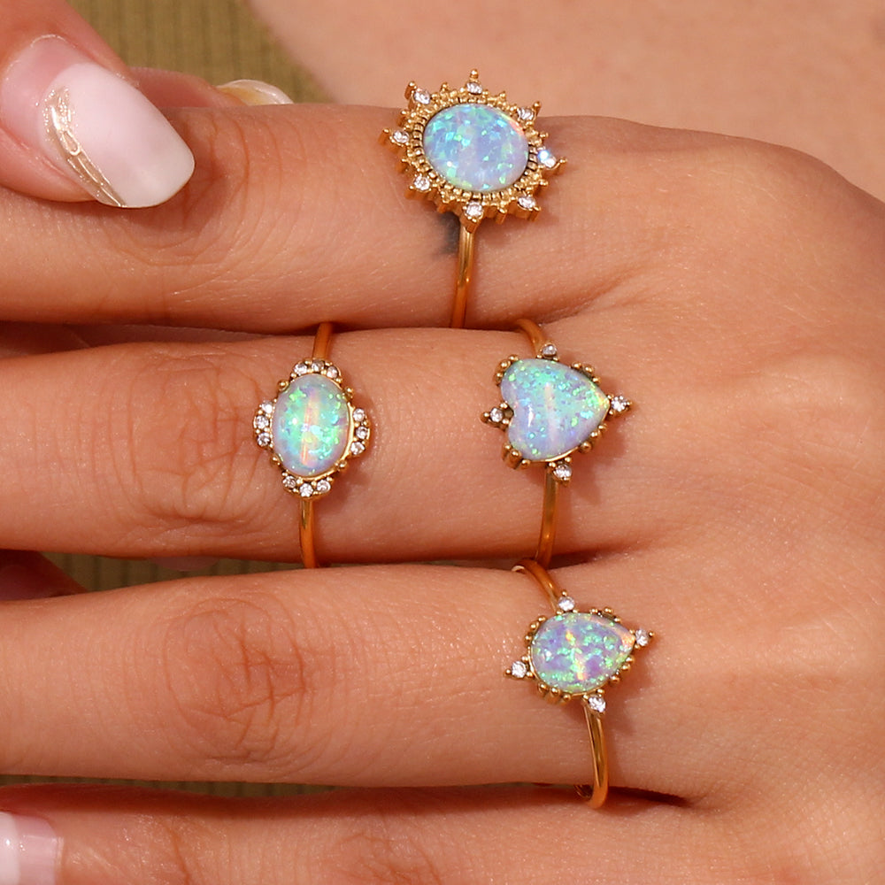 Ringe ''Magic Opal'' / Edelstahl