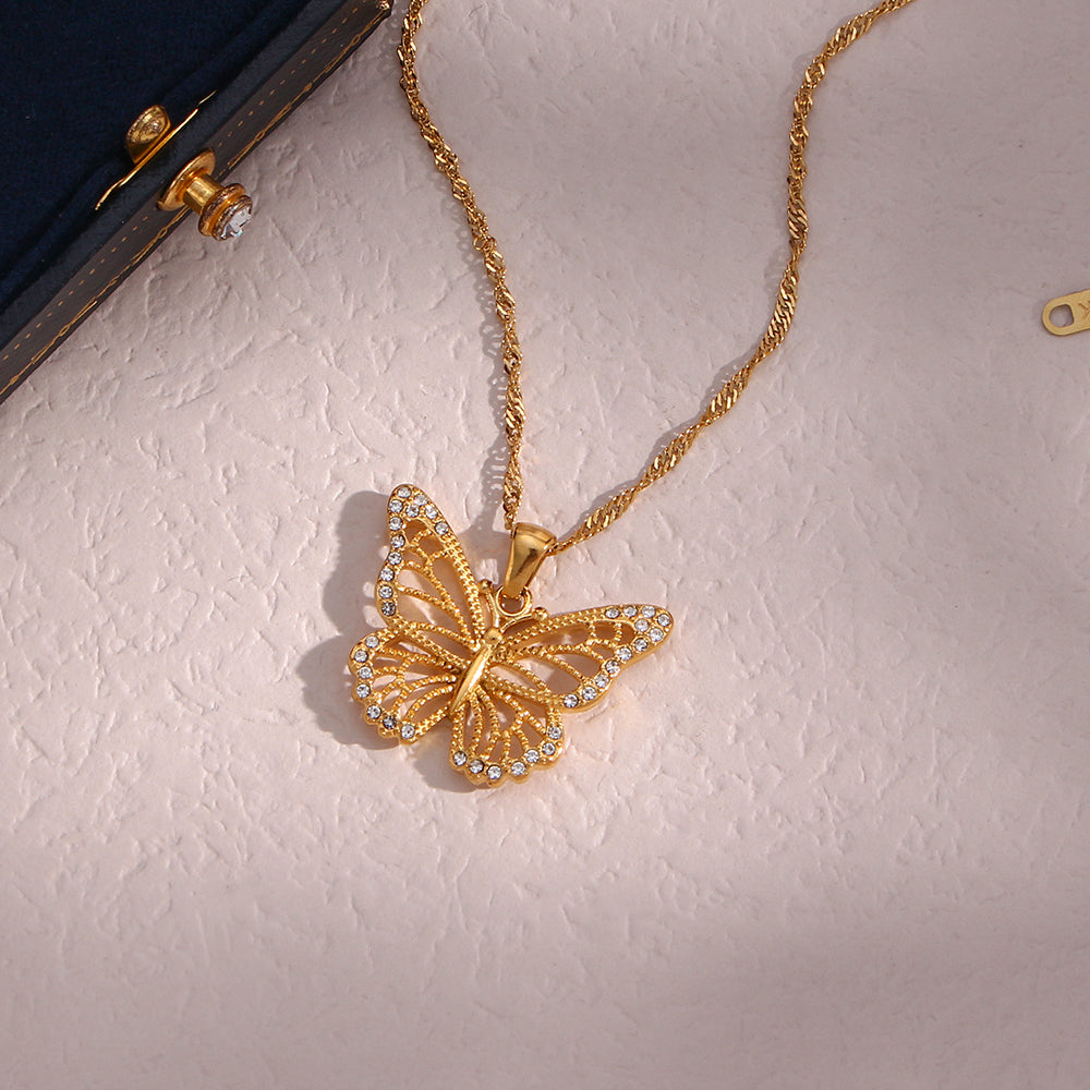 Kette ''Glamour Butterfly'' / Edelstahl