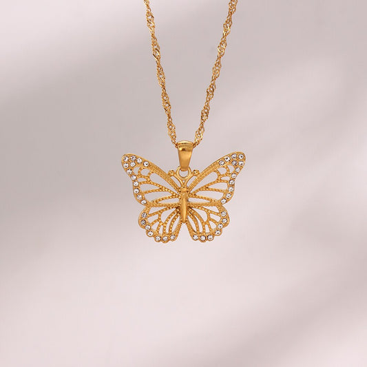 Kette ''Glamour Butterfly'' / Edelstahl