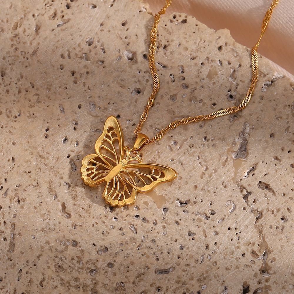 Kette ''Glamour Butterfly'' / Edelstahl