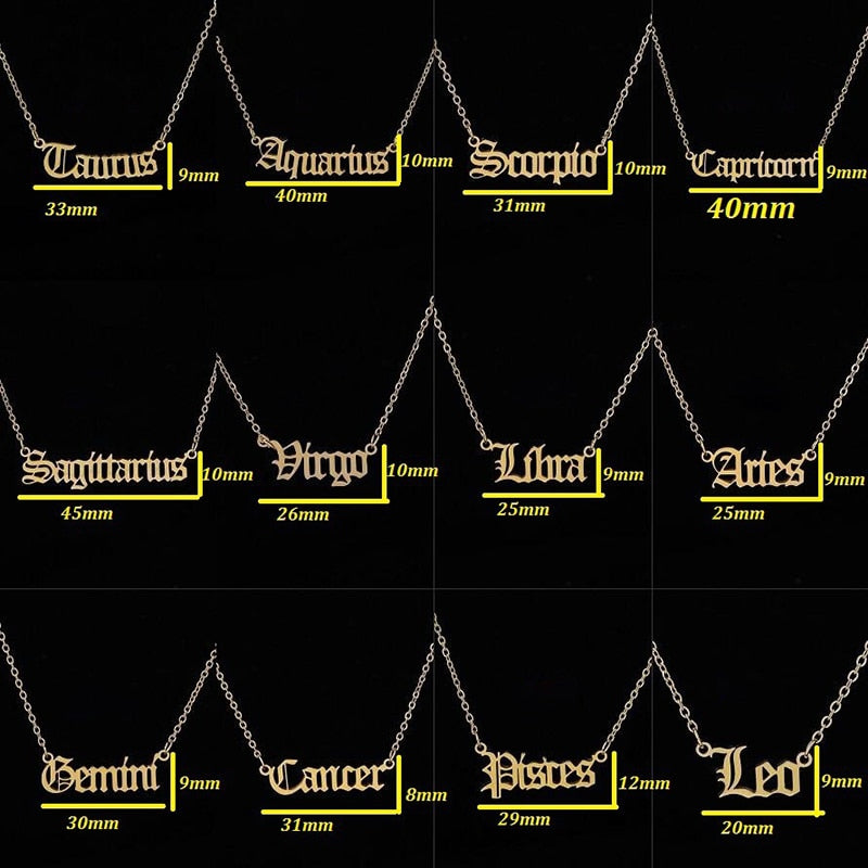 Edelstahl-Halskette mit Sternzeichen-Anhänger