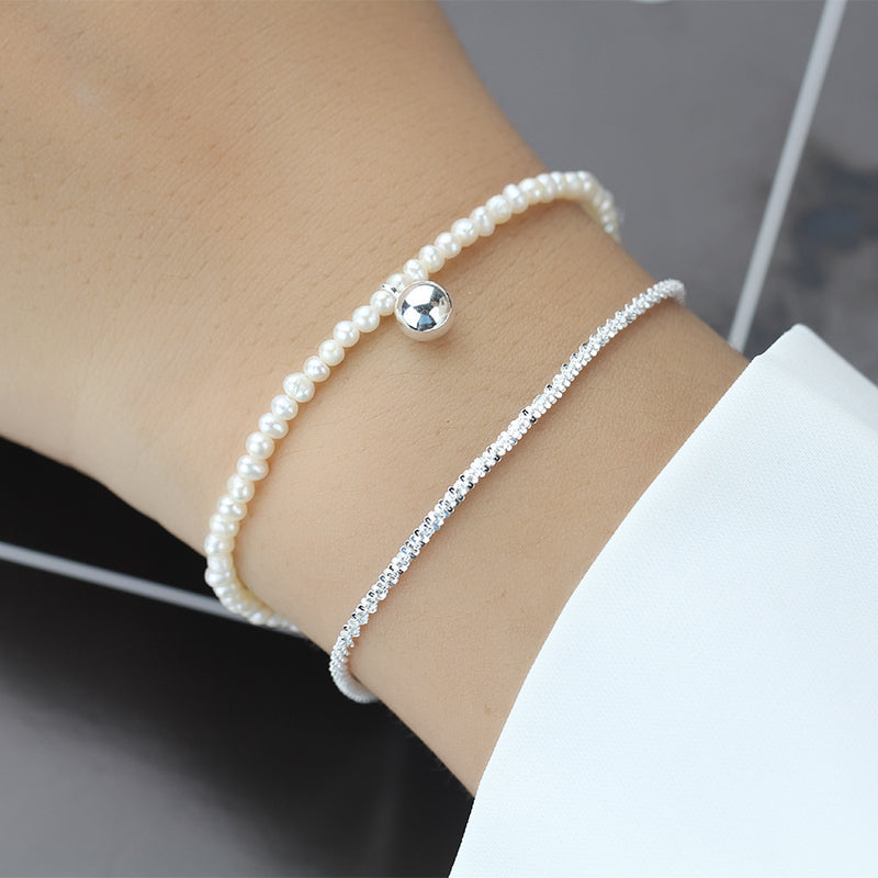 Süßwasser-Perlen Armband 925 Sterling Silber