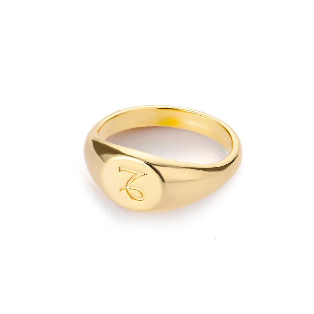 Zodiac stainless steel ring in gold and silver