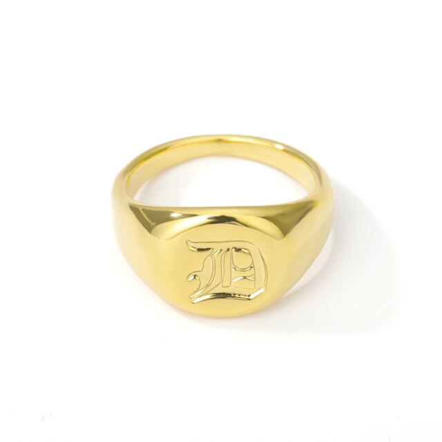 Stainless steel ring with letter initials