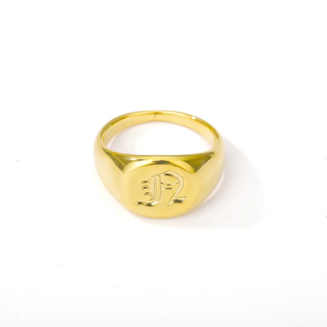 Stainless steel ring with letter initials