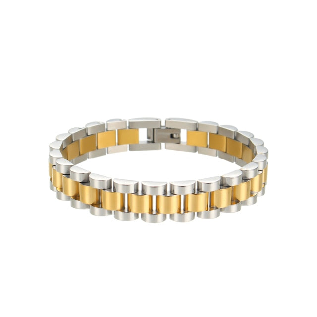 Edelstahl-Armband in Gold und Silber